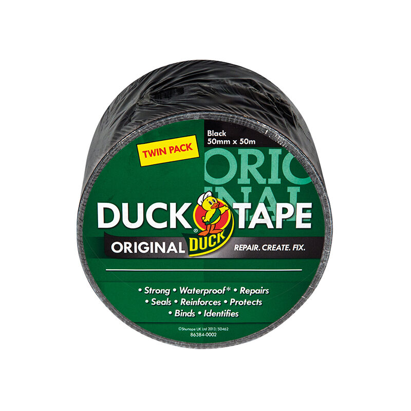 232336 Duck Tape® Original 50mm x 50m Black (Twin Pack) SHU232336 - Shurtape