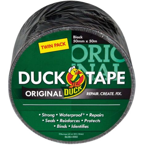 Shurtape Duck Tape® Original 50mm x 50m Black Tape Twin Pack