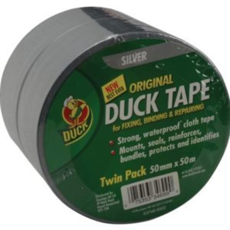 Tape® Original 50mm x 50m Silver (Pack of 2) - Duck