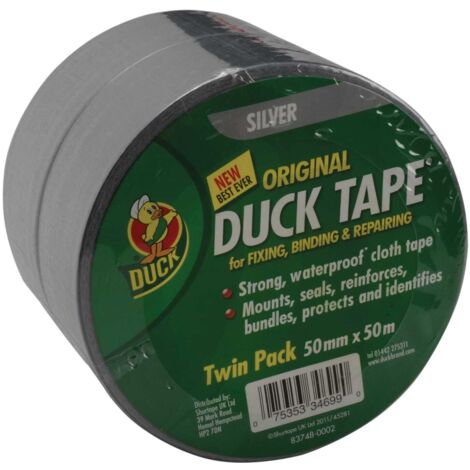Shurtape Duck Tape® Original Silver 50mm x 50m Twin Pack (SHU211115)