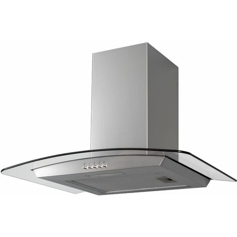 S.I.A SIA CGH60SS 60cm Stainless Steel Curved Glass Chimney Cooker Hood Extractor Fan