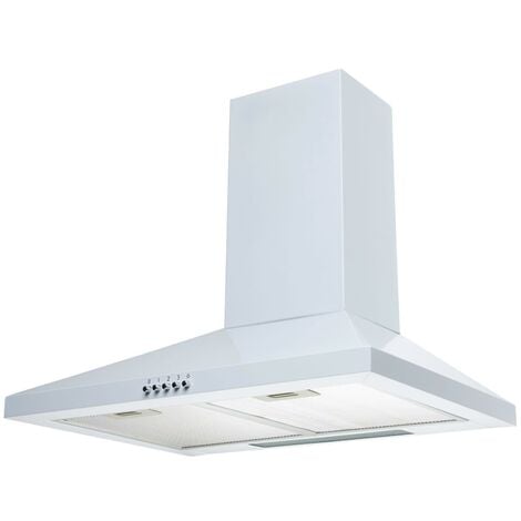 S.I.A SIA CHL60WH 60cm White Pyramid 3 Speed Chimney Cooker Hood Kitchen Extractor Fan