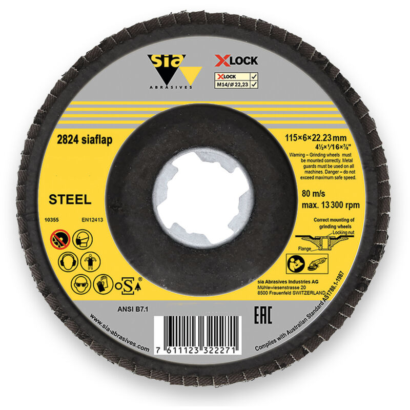 SIA Coated abrasives Fibreglass flap 8/13 T29 X-LOCK F03E0077JK