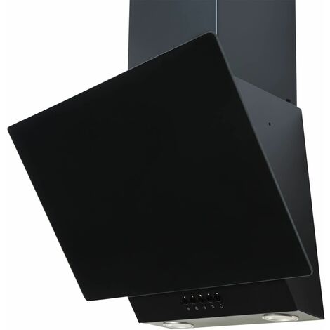 S.I.A SIA EAG61BL 60cm Black Angled Glass Chimney Cooker Hood Kitchen Extractor Fan
