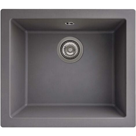 S.I.A SIA EVOGR 1.0 Bowl Grey Composite Inset / Undermount Kitchen Sink And Waste Kit