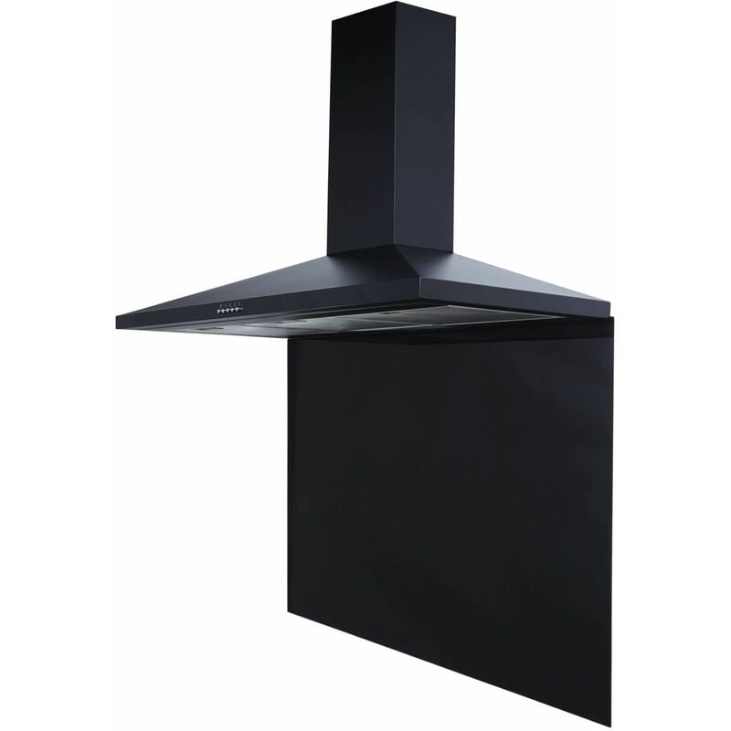 Image of Sia SP90BL 90cm x 75cm Black Toughened Kitchen Glass Splashback