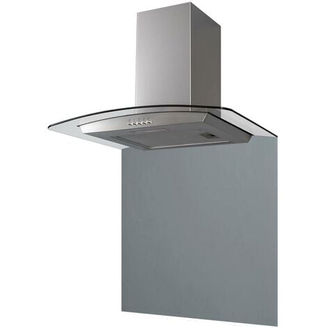 SIA SPC70GY 70cm x 75cm Grey Toughened Curved Glass Kitchen Splashback