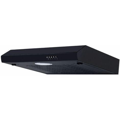 SIA STH60BL 60cm Black Slimline Visor Cooker Hood Kitchen Extractor Fan