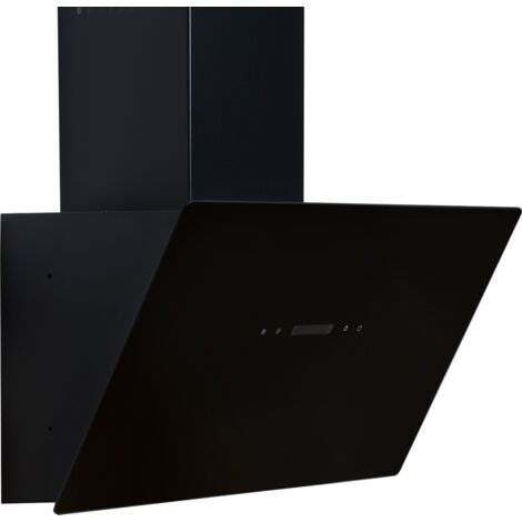S.I.A SIA TAG60BL 60cm Black Angled Touch Control Cooker Hood Kitchen Extractor Fan