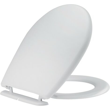 Siamp – Abattant WC thermoplastique blanc – Fixation standard – Dimensions 400 à 450mm – Entraxe 133 à 175mm – Résistant à l'usure