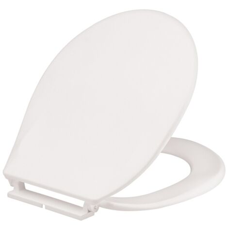 Siamp-Cedap – Abattant WC universel Monaco – Thermoplastique blanc incassable – Fixation rapide ajustable – Entraxe 133 à 175 mm