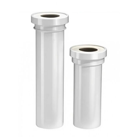 Kit d'évacuation droit 100 mm en PVC – Longueur 44 cm et 28.5 cm – Joint EPDM inclus pour étanchéité – Compatible bâti-supports Siamp