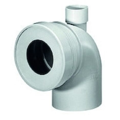 Siamp – Pipe coudée courte mâle 100mm – PVC M1 collable – Repiquage femelle Ø 40mm – Pour WC au sol et suspendus - C100MR