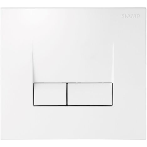 Plaque de commande WC double touche en ABS blanc – Compatible Siamp Verso BCU 350 – Économie d'eau 3L/6L – 31191010
