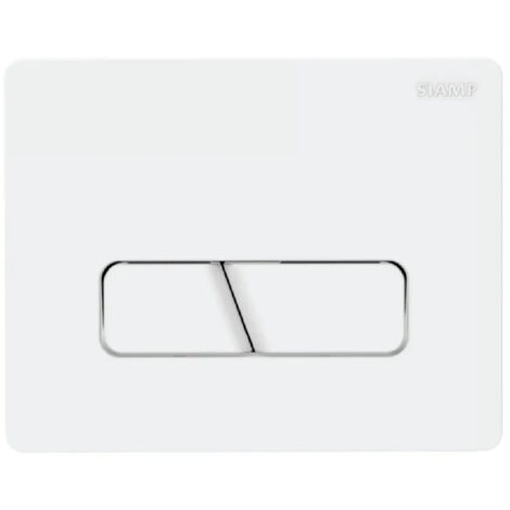 Siamp – Plaque de commande WC CUT – ABS blanc – Dimensions 165 x 208 x 8,5 mm – Actionnement mécanique – Installation sans outils