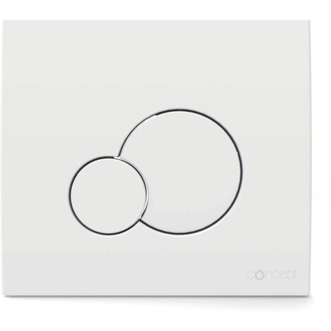 Siamp – Plaque de commande WC double volume en ABS – Largeur 200 mm – Hauteur 180 mm – Actionnement mécanique – Finition blanche brillante