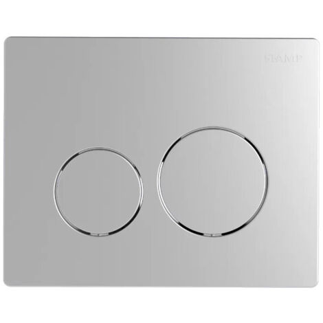 Siamp – Plaque de commande WC encastré – Finition chromée mat – Système de rinçage double volume – Installation rapide sans outils