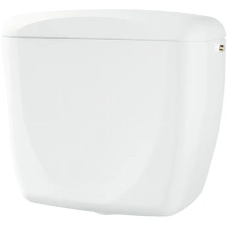 Siamp – Réservoir de chasse d'eau apparent haut Rondo H – Pneumatique à distance – 9L capacité – Installation réversible – Styrénique recyclable