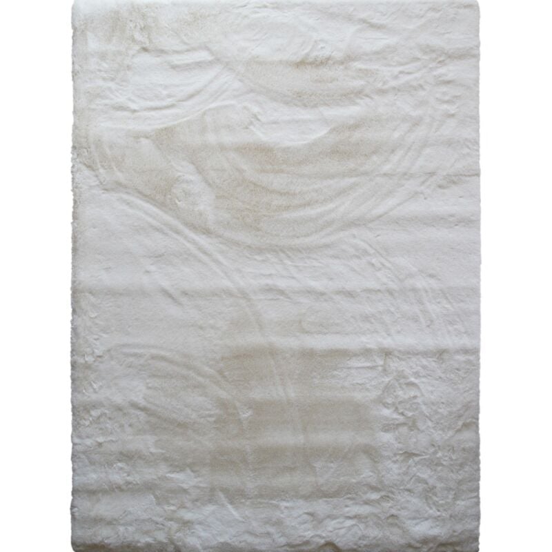 Thedecofactory - siberie - Tapis imitation fourrure extra-doux blanc 80x150