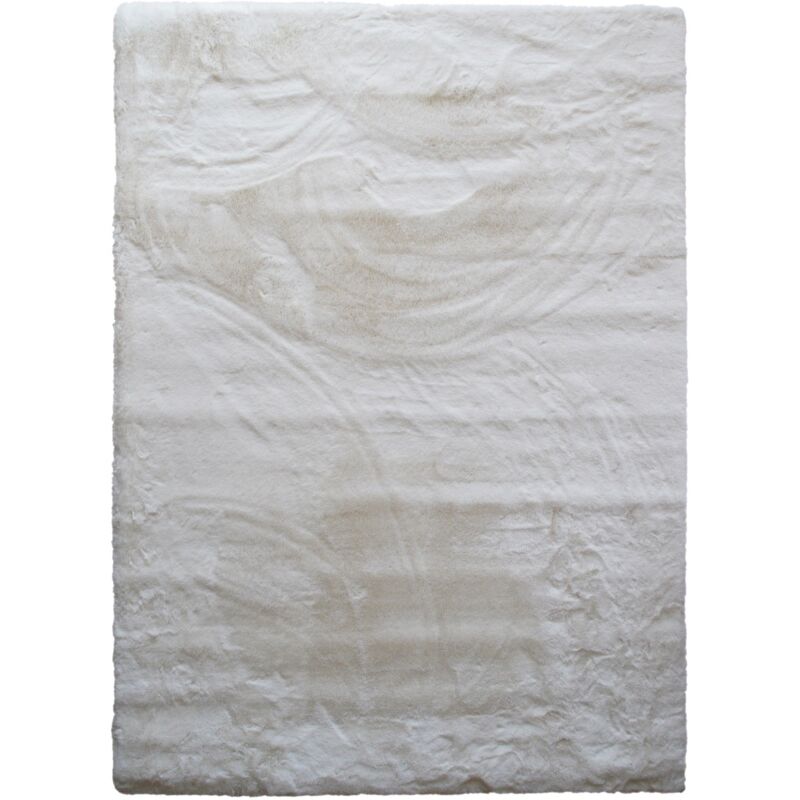 Thedecofactory - siberie - Tapis imitation fourrure extra-doux blanc 160x220