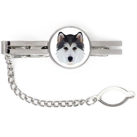 Siberian Husky, Siberian Husky - geometrische Krawattenklammer mit Foto und Aufschrift Art-Dog