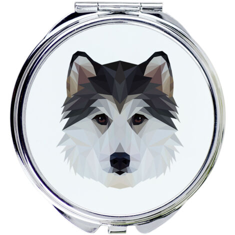 Siberian Husky, Siberian Husky - specchio con foto e scritta geometrica di Art-Dog