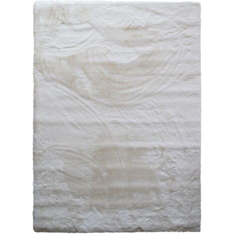 THEDECOFACTORY SIBERIE - Tapis imitation fourrure extra-doux blanc 160x220