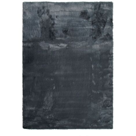 SIBERIE - Tapis imitation fourrure extra-doux gris foncé gris foncé 160x220
