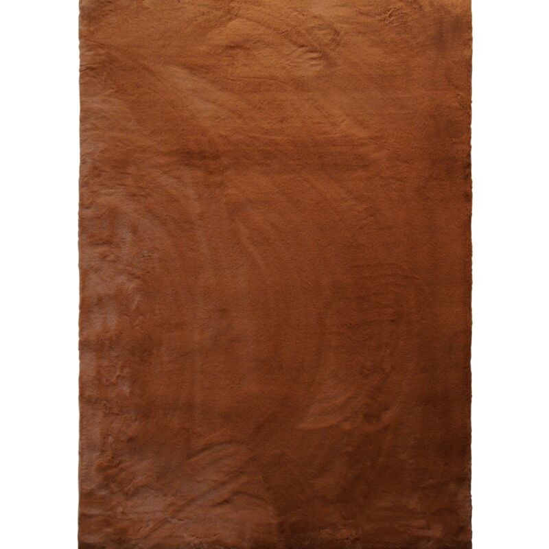 Thedecofactory - siberie - Tapis imitation fourrure extra-doux marron clair 160x220