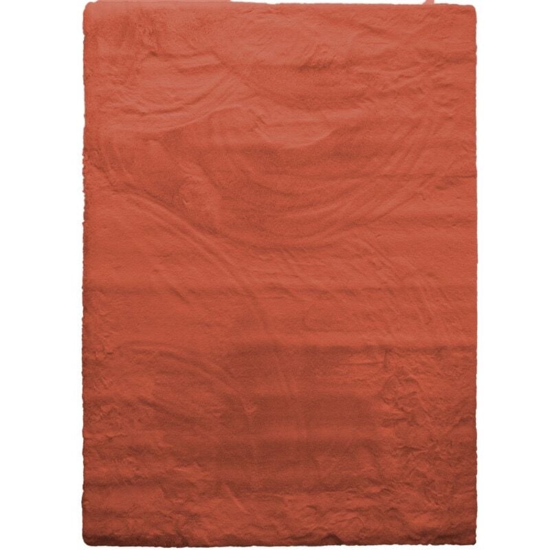 Thedecofactory - siberie - Tapis imitation fourrure extra-doux terracotta 120x160