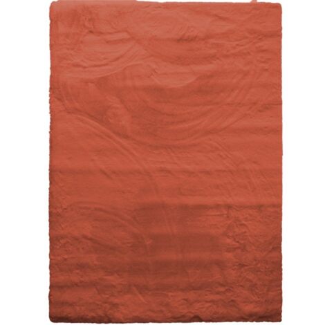 SIBERIE - Tapis imitation fourrure extra-doux terracotta 120x160