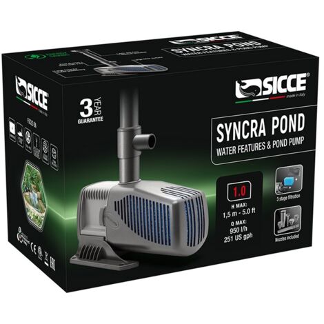 Sicce pompa laghetto syncrapond 1.0 filtrazione giochi 950 litri ora