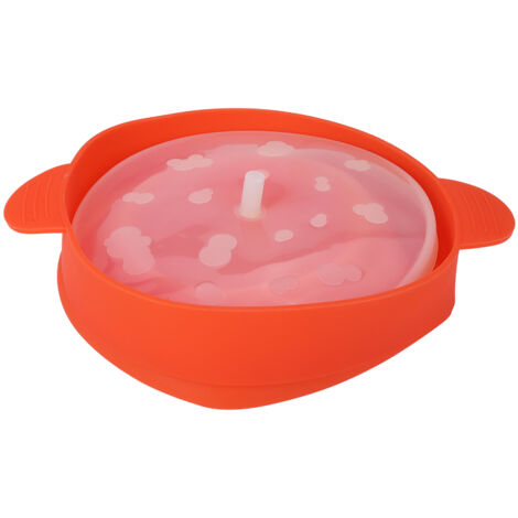 Sicherer roter Silikon-Popcorn-Eimer mit Deckel und Griff, einziehbar und mikrowellengeeignet