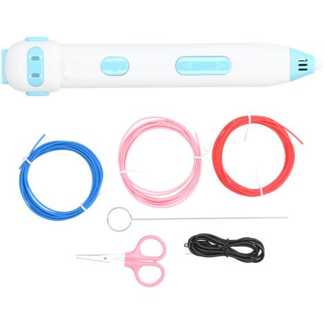 Sicherer, temperatursparender 3D-Druckstift für Kinder, kreatives Geschenk, USB-aufladbar, Blau
