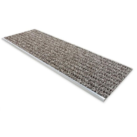 Sicherheits-Stufenmatte für außen Mit Alu-Schiene 24 x 60 cm Braun