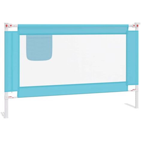 Sicherheitsbarriere für Kinderbett Blau 120x25 cm Stoff