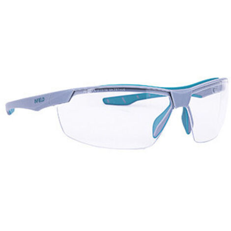 Sicherheitsbrille (45 m/s) ultraleicht und flexibel. Mit klaren Polycarbonatgläsern, kratzfest, UV-beständig (100%). Bügel