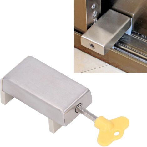 Sicherheitsfensterverriegelung [Sichere Schiebefensterverriegelung mit Innensechskantschlüssel] mit Edelstahlgehäuse und Antirutschpads, für Aluminium-/PVC-Fenster – Kindersicherung und Diebstahlschut