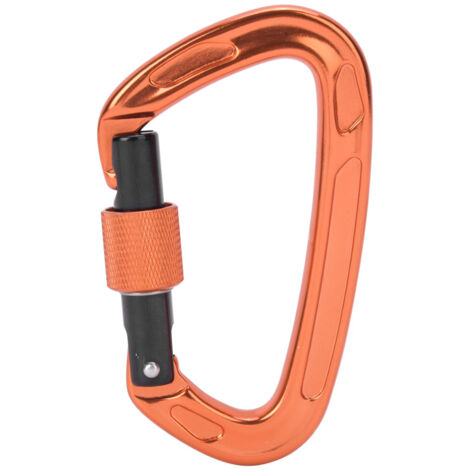 Sicherheitskarabiner aus 7075er Aluminium in Luftfahrtqualität, D-Ring für Kletterausrüstung, Camping und Outdoor-Aktivitäten, orange