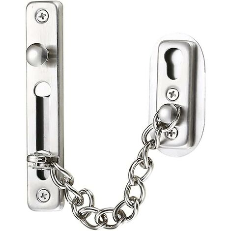 Sicherheitskette, Türkette aus Edelstahl 304, Türschlosskette mit Schrauben, gebürstetes Chromsilber