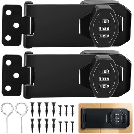 Sicherheitsriegel mit 10 cm (4 Zoll) Zahlenschloss für Schränke inklusive Schrauben, Türriegel mit 3-stelligem Zahlencode