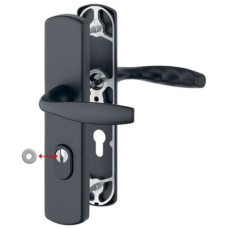 Sicherheitsset New York HOPPE 1810H/3452A-ZA/3450 Mattschwarz 37-52 mm - Schlüssel i - 11810166