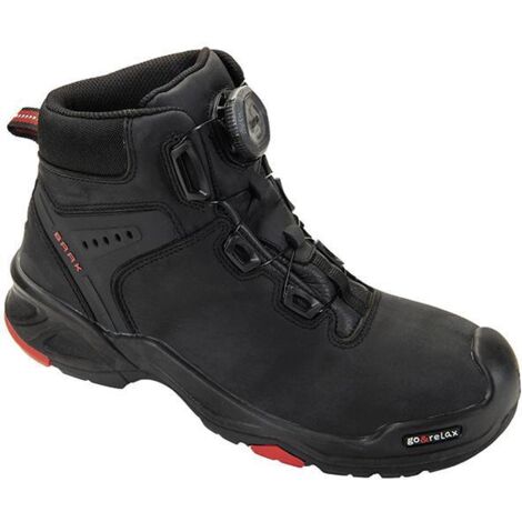 Sicherheitsstiefel Braxton Gr.43 schwarz/rot Leder S3 SRC HRO EN20345