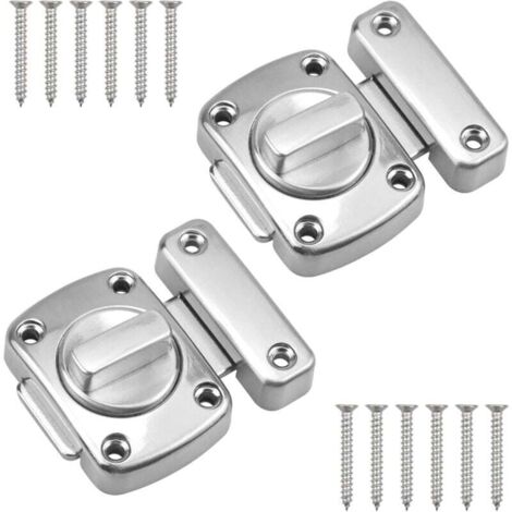 Sicherheitstürriegel, Drehschloss für Kabinen, Drehschloss aus Zinklegierung mit Schrauben für Badezimmerschränke, Silber, 40 mm, 55 mm, 12,5 mm