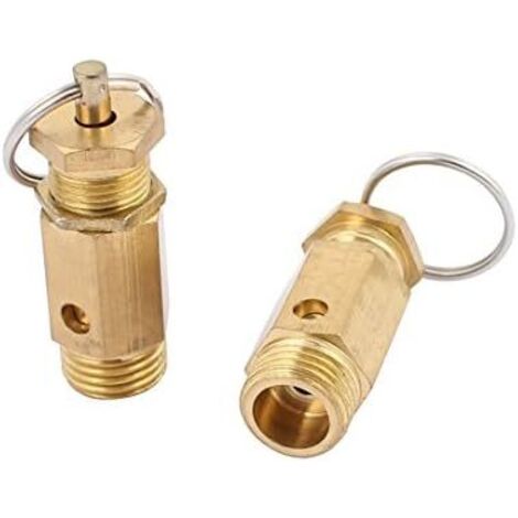 Sicherheitsventil, Luftkompressor, Druckbegrenzungsventil, 13 mm Außengewinde, 2 Stück