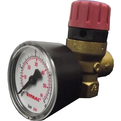 Sicherheitsventil NF mit Manometer - 15x21 Weiblich - SSMM-02