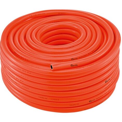 Sicherheitswasserschlauch PVC leuchtorange 12,5 x 2,75 mm, 50 m Fortis