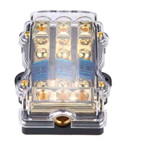 Sicherungshalter, 24 V 60 A Sicherungsverteilerblock, Auto-Stereo-Audio-Schaltkreis-Sicherungskasten, 1-in-3-Auslass-Sicherungshalter