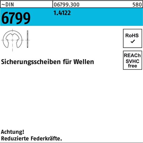 Sicherungsscheibe DIN 6799 f.Wellen 91.4122 100 Stück