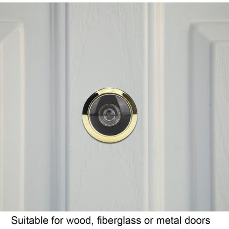 Sichtfenster 220° Einbruchschutztür mit Aluminium-Innenverkleidung, 6 cm, 55–90 mm, 48 g, Gold